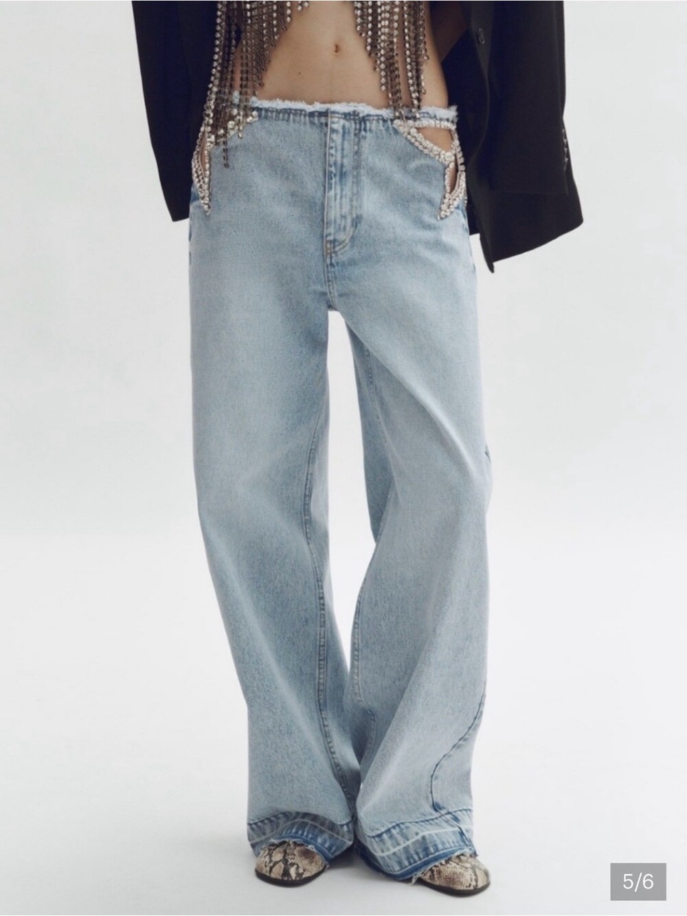 Stella McCartney x H M Crystal Star Straight Leg Jeans